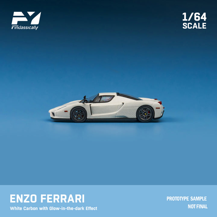 [Preorder] Finclassically 1:64 Enzo Ferrari White Carbon with Glow-in-the-dark Effect