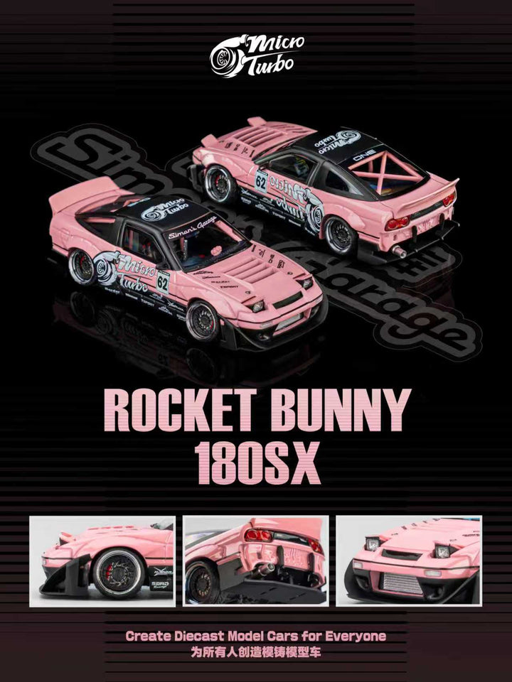 [Preorder] Microturbo 1:64 Nissan S13 Silvia 180SX Rocket Bunny SIMON'S GARAGE CUSTOM TOW TRUCK