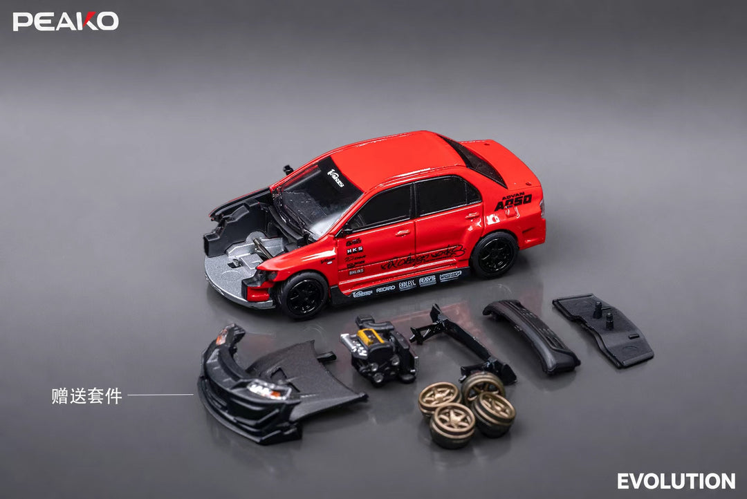[Preorder] Peako 1:64 Varis Mitsubishi Lancer Evolution IX Red (2 Variants) PP64-002