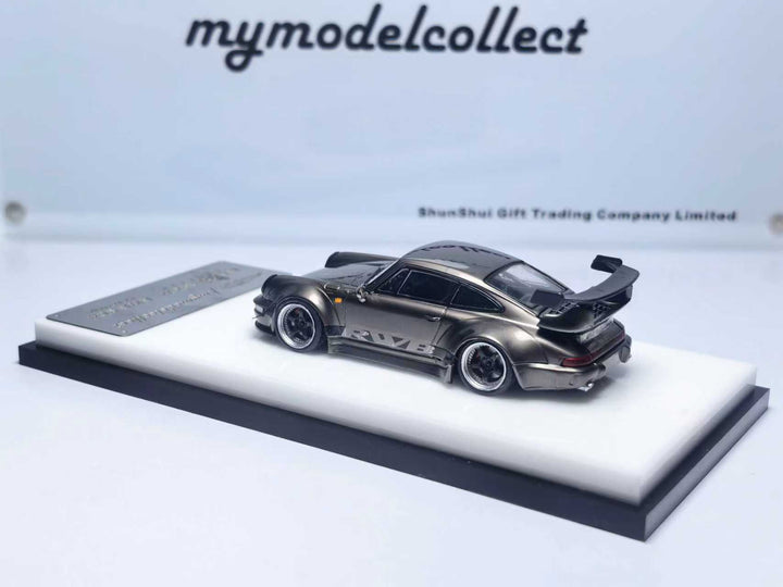 [Preorder] Model Collect 1:64 Porsche RWB964 High Wing Chrome Pearl Gray MC640024H