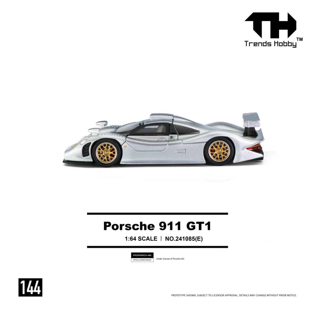 [Preorder] Trends Hobby 1:64 Porsche 911 GT1 1998 Silver 241085(E)
