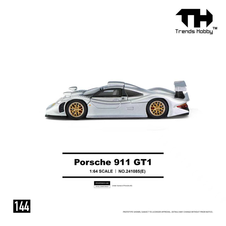 [Preorder] Trends Hobby 1:64 Porsche 911 GT1 1998 Silver 241085(E)
