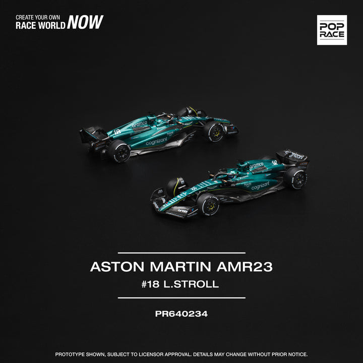 [Preorder] POPRACE 1:64 ASTON MARTIN AMR23 F1 #18 L. STROLLL Cyan