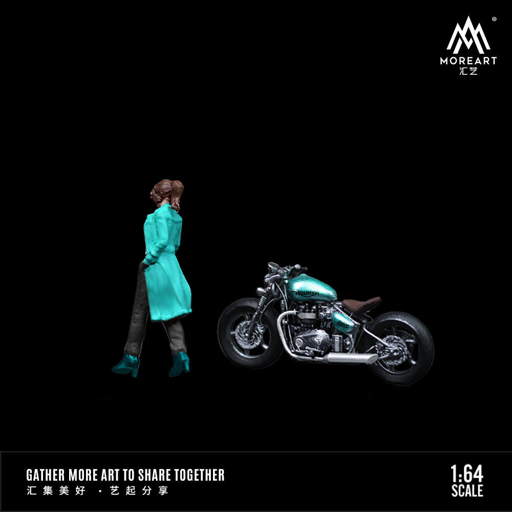 [Preorder] MoreArt 1:64 TRIUMPH BOBBER WINDBREAKER MOTORCYCLE GIRL