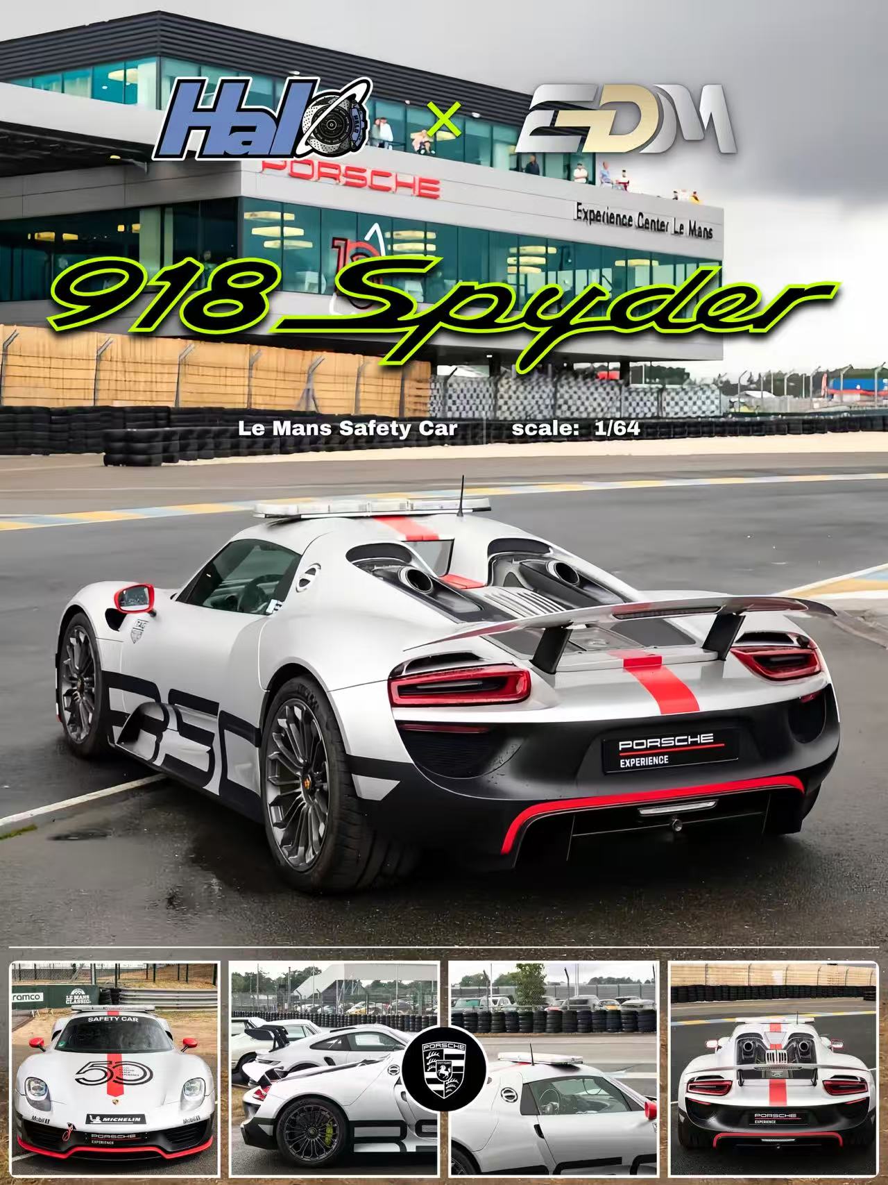 Preorder] Halo X EDM 1:64 918 Spyder Le Man Safety Car – Horizon