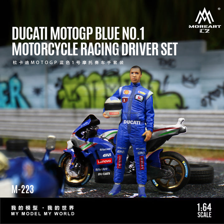 [Preorder] MoreArt 1:64 DUGATI MOTOGP BLUE NO.1 MOTORCYCLE RAGING DRIVER SET MO222223