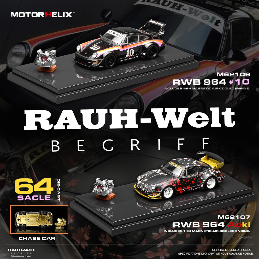 [Preorder] MOTORHELIX 1:64 Porsche RWB 964 (4 Colours) M62104/M62105/M62106/M62107