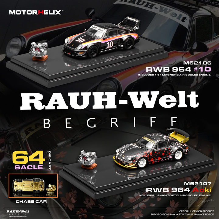[Preorder] MOTORHELIX 1:64 Porsche RWB 964 (4 Colours) M62104/M62105/M62106/M62107