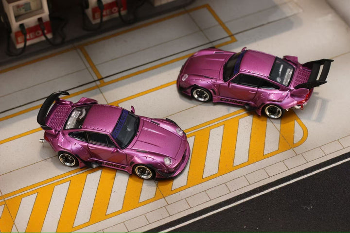 [Preorder] Street Weapon 1:64 Porsche RWB 993 Carmen Purple Metallic (2 Version)