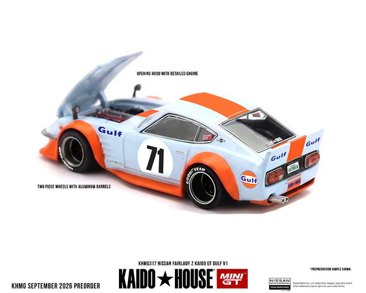 [Preorder] Kaido House x Mini GT 1:64 Nissan Fairlady Z Kaido GT GULF V1 KHMG317