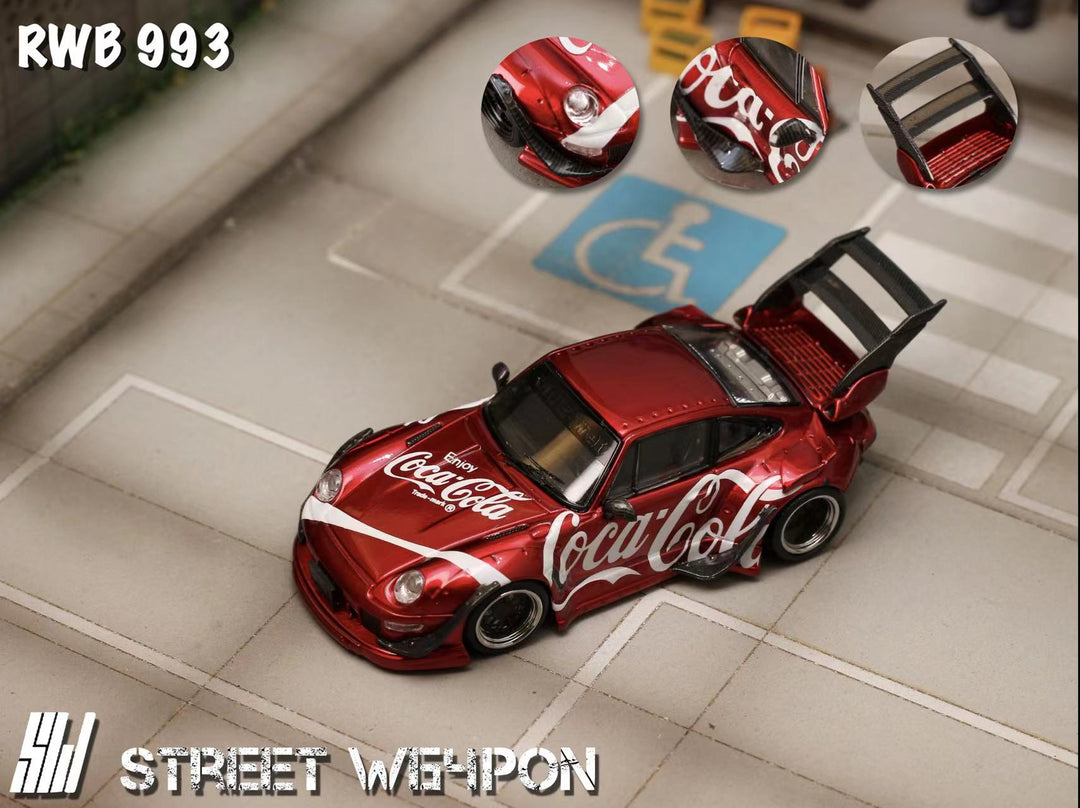 [Preorder] Street Weapon 1:64 Porsche RWB 993 Coca Cola Livery (2 Versions)