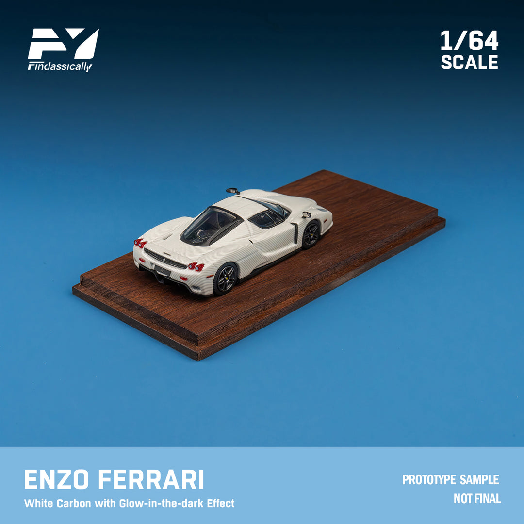 [Preorder] Finclassically 1:64 Enzo Ferrari White Carbon with Glow-in-the-dark Effect