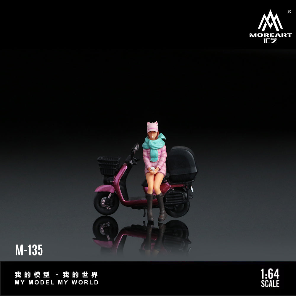 [Preorder] MoreArt 1:64 METAL PINK PEDAL MOTORCYCLE GIRL MO222135