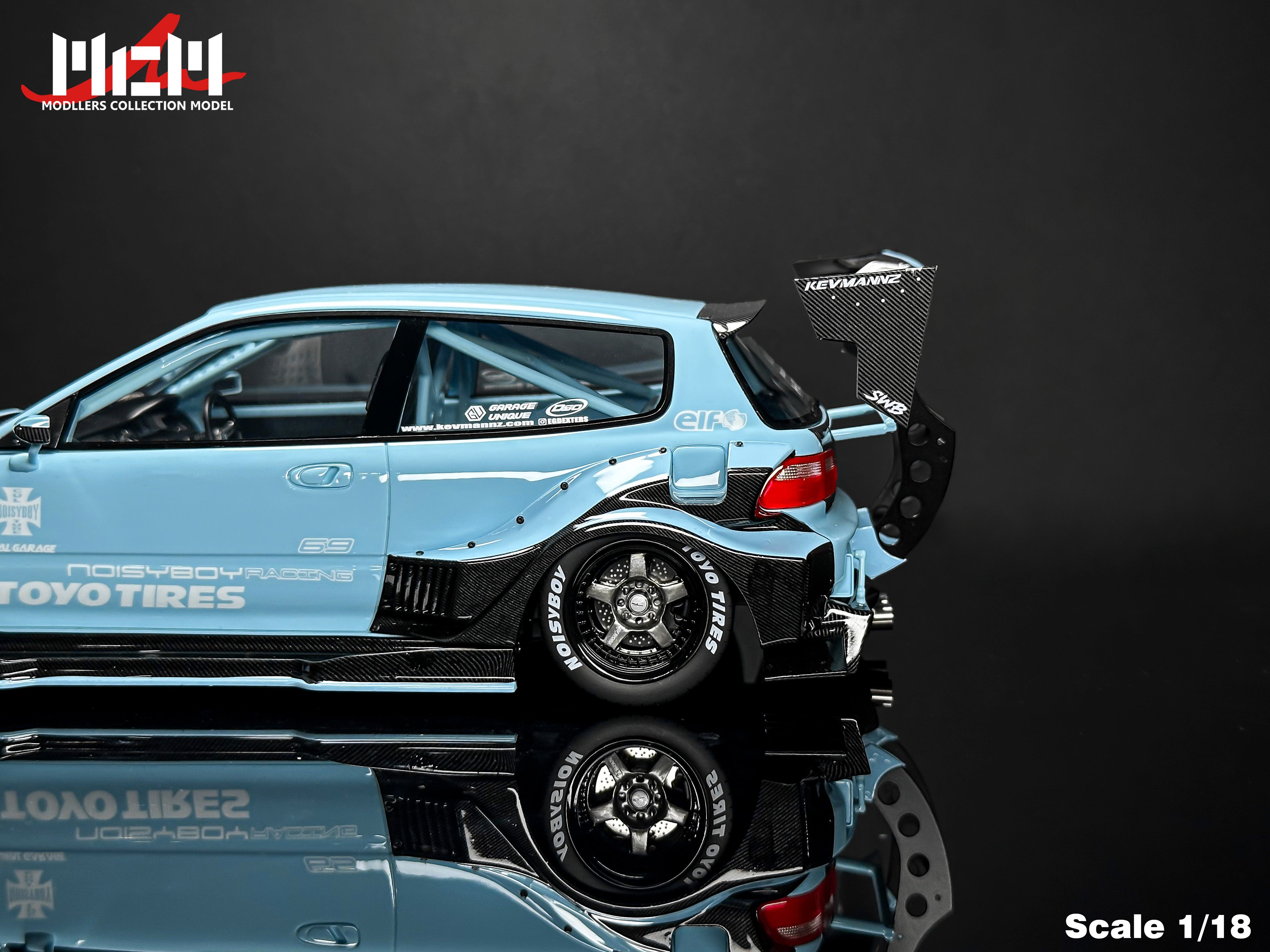 Preorder] MCM 1:18 Honda Kevamannz 1996 EG6 Hatchback Wide Body (5