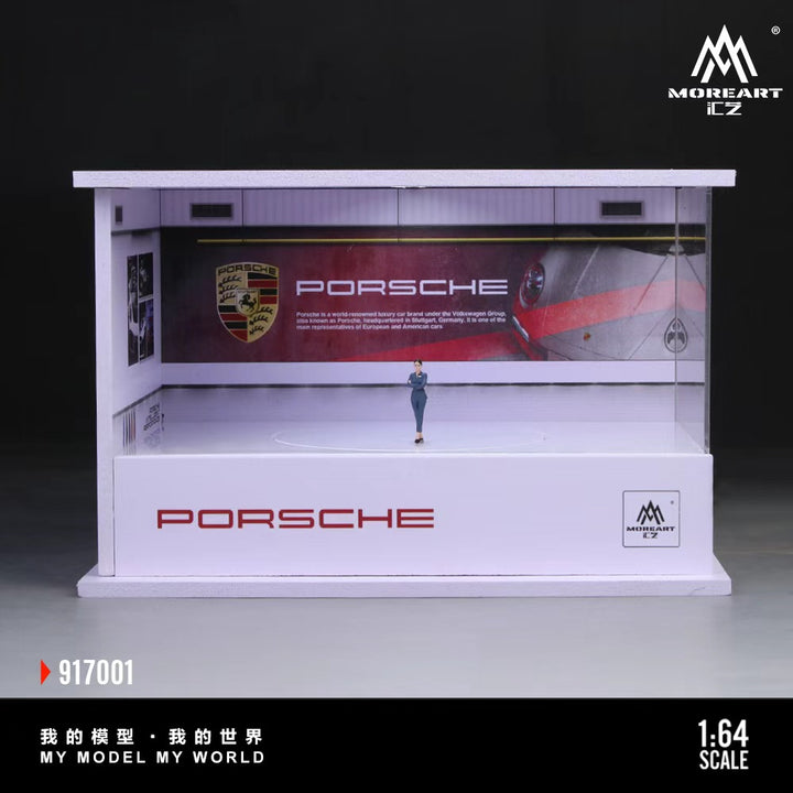 [Preorder] MoreArt 1:64 Lamborghini and Porsche Turntable Showroom (2 Versions) MO917001/MO917002