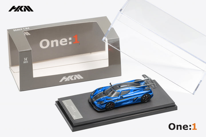 [Preorder] HKM 1:64 Koenigsegg Agera One1 - Chrome Blue