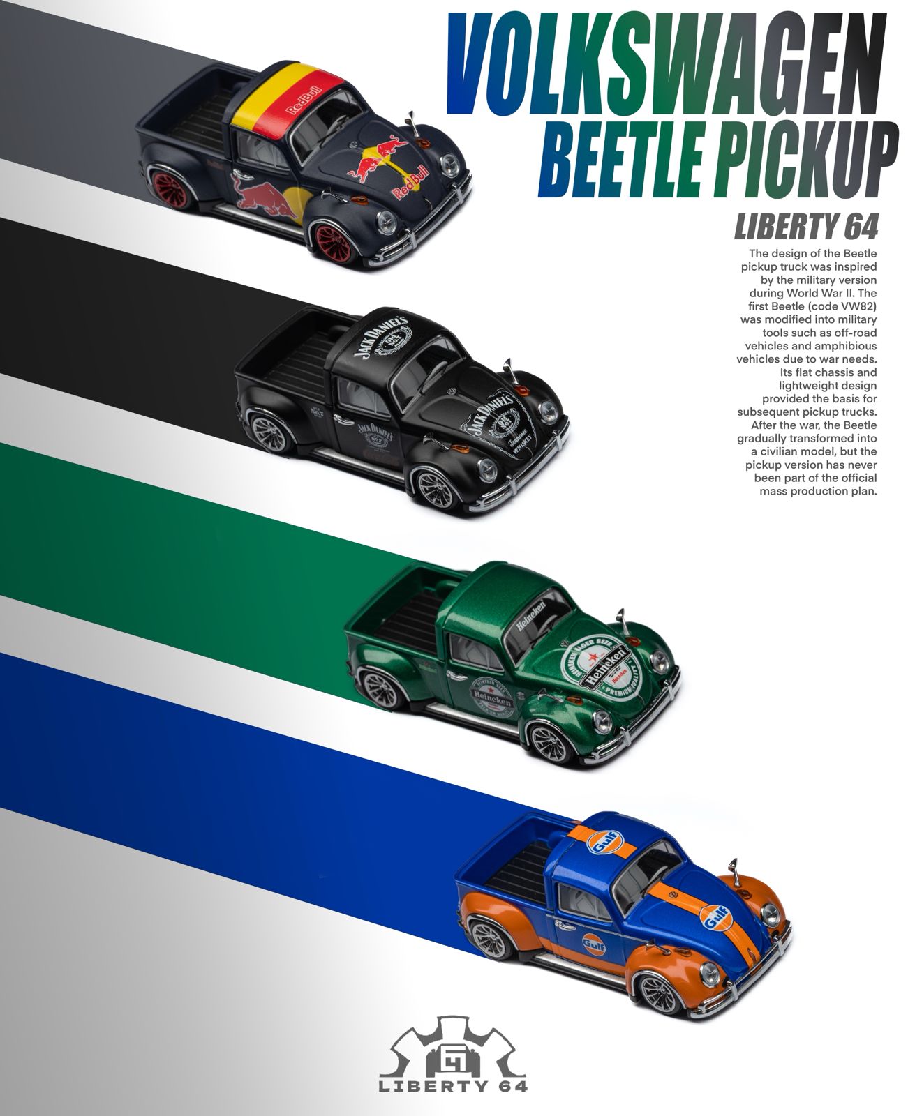 1/64 ビートル Beetle Pickup ピックアップ トラック Liberty 1:64 VW Beetle Pickup Truck Sports Classic Model
