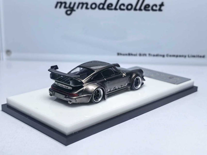 [Preorder] Model Collect 1:64 Porsche RWB964 High Wing Chrome Pearl Gray MC640024H