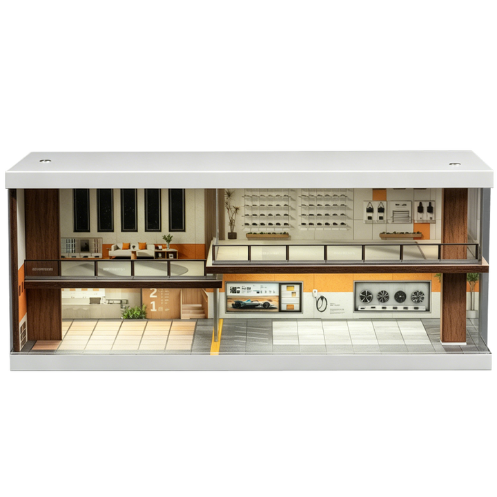 [Preorder] SHOU CANG JIA 1:64 LIGHT COFFEE CAR HOUSE SCJ-82075