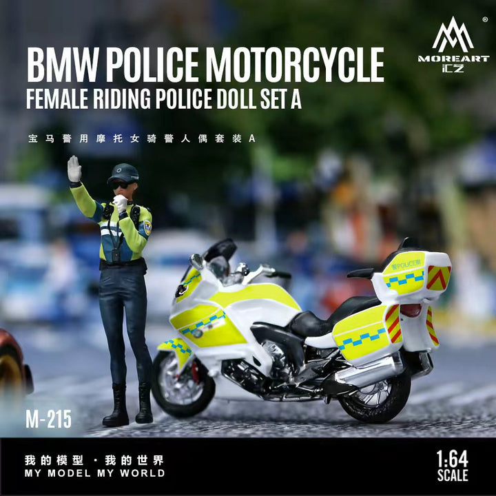 [Preorder] MoreArt 1:64 BMW POLICE MOTORCYCLE FEMALE RIDING POLCE DOLL SET A MO222215