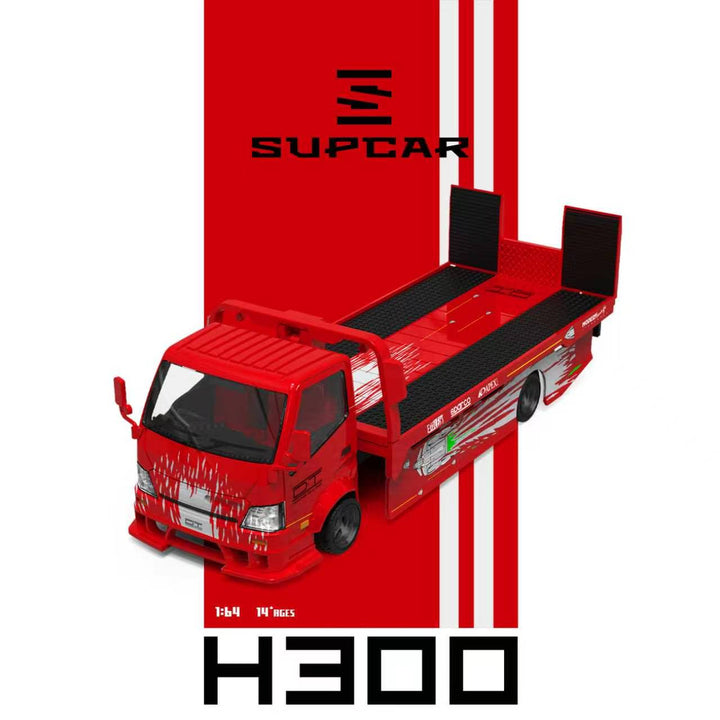 [Preorder] SUPCAR 1:64 H300 Flatbed Transport Trailer Fast &amp; Furious Red Gladiator Livery SC647257
