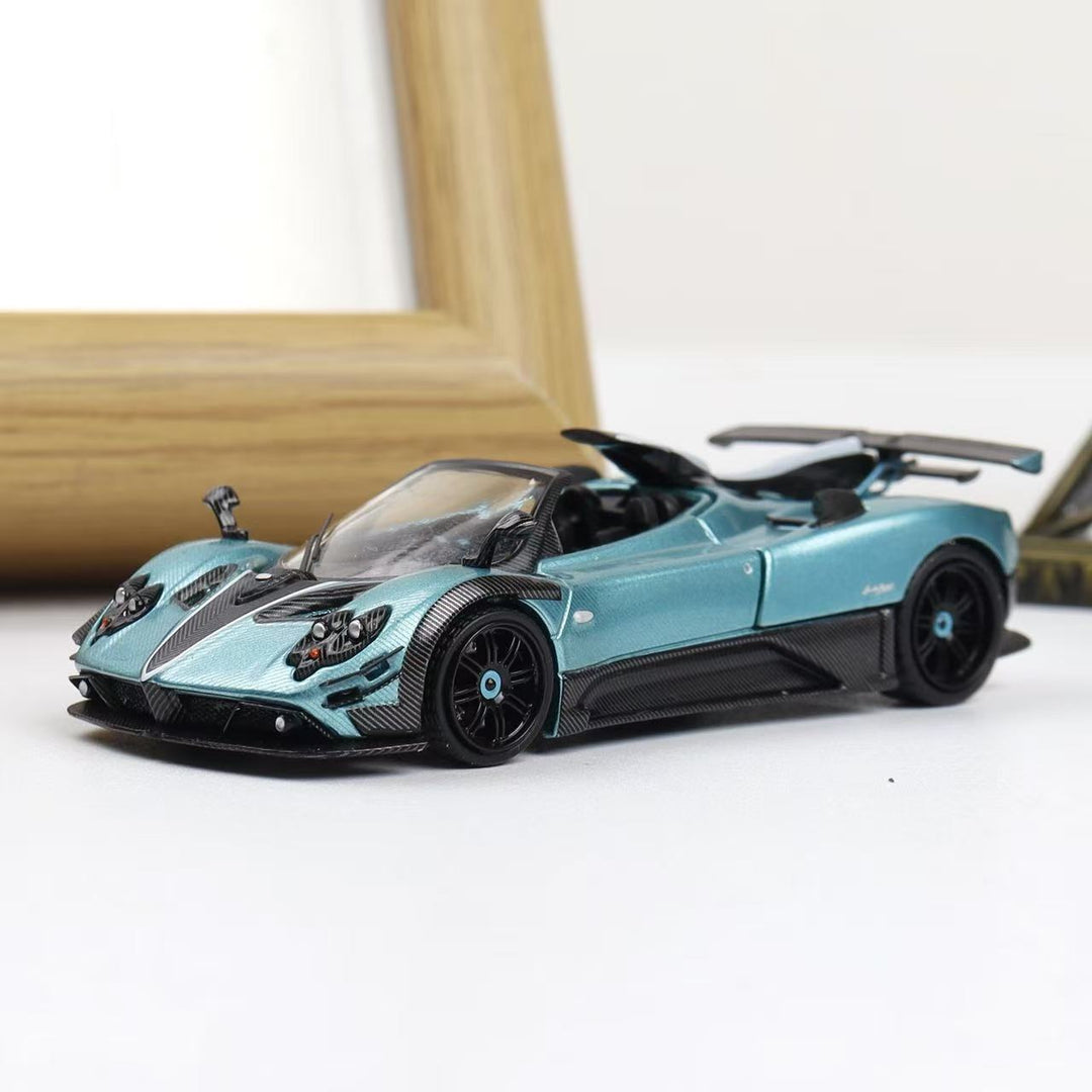 Rhino Model X Decode 1:64 Pagani Zonda Kunlun Carbon Fiber Blue