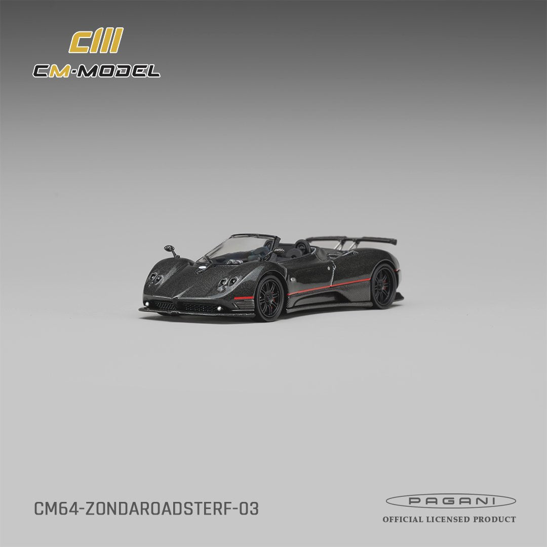 [Preorder] CM Model 1:64 Pagani ZondaF Roadster Montecarlo Gray CM64‑ZONDAROADSTE‑RF‑03