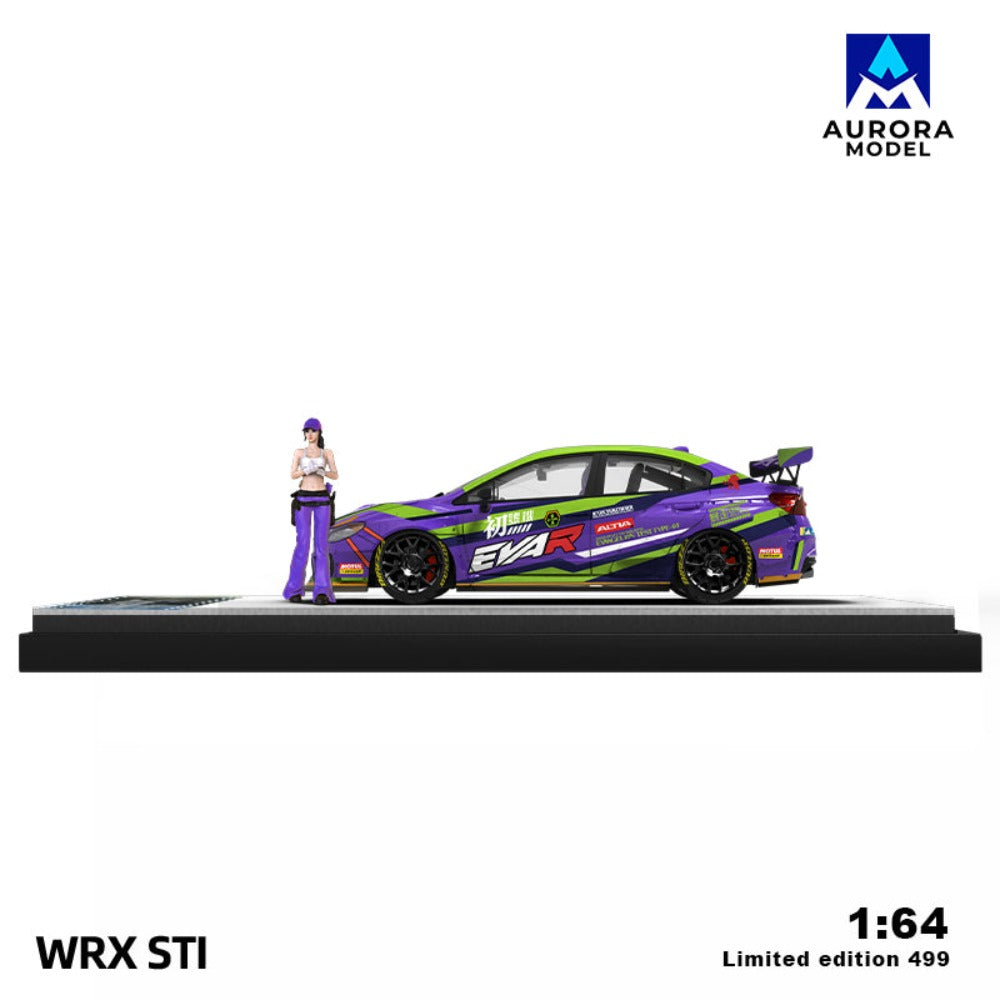 Aurora Model 1:64 Subaru WRX STI - EVA LIVERY PURPLE