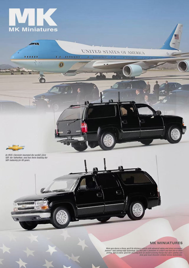 [Preorder] MK Miniatures 1:64 2003 Chevrolet Suburban CIA Signal Jamming Vehicle Black MK2401-03-A1
