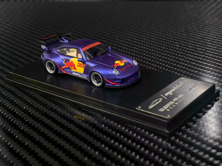 [Preorder] Model Collect 1:64 Porsche RWB993 High Wing Matte Purple Red Bull Livery MC640023T