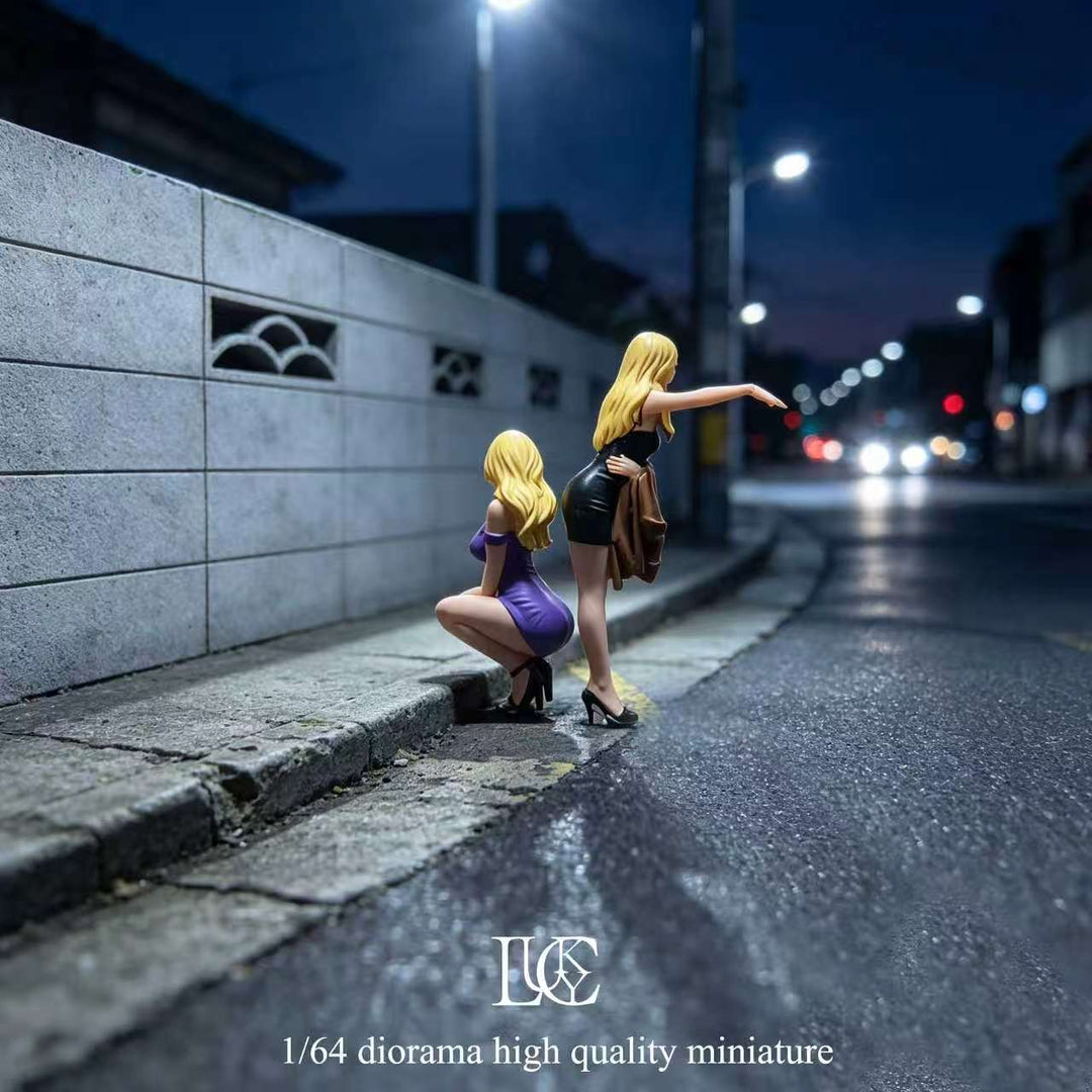[Preorder] Lucky Studio 1:64 Girls Hitting Cars at Night Duo LK2026081219