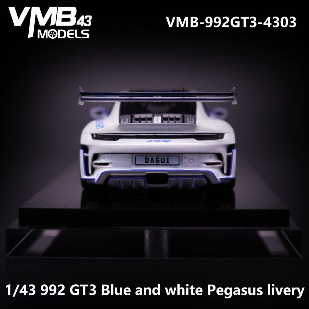 [Preorder] VMB 1:43 992 GT3 RS Blue and white Pegasus livery VMB-992GT3-4303