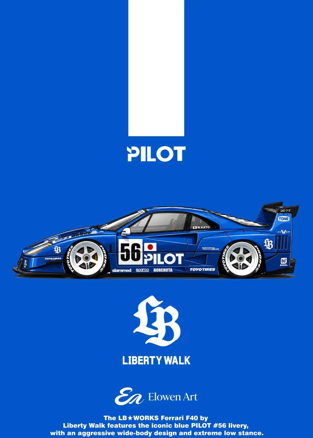 Preorder] Elowen Art 1:64 Ferrari F40 LBWK (6 Colours) – Horizon