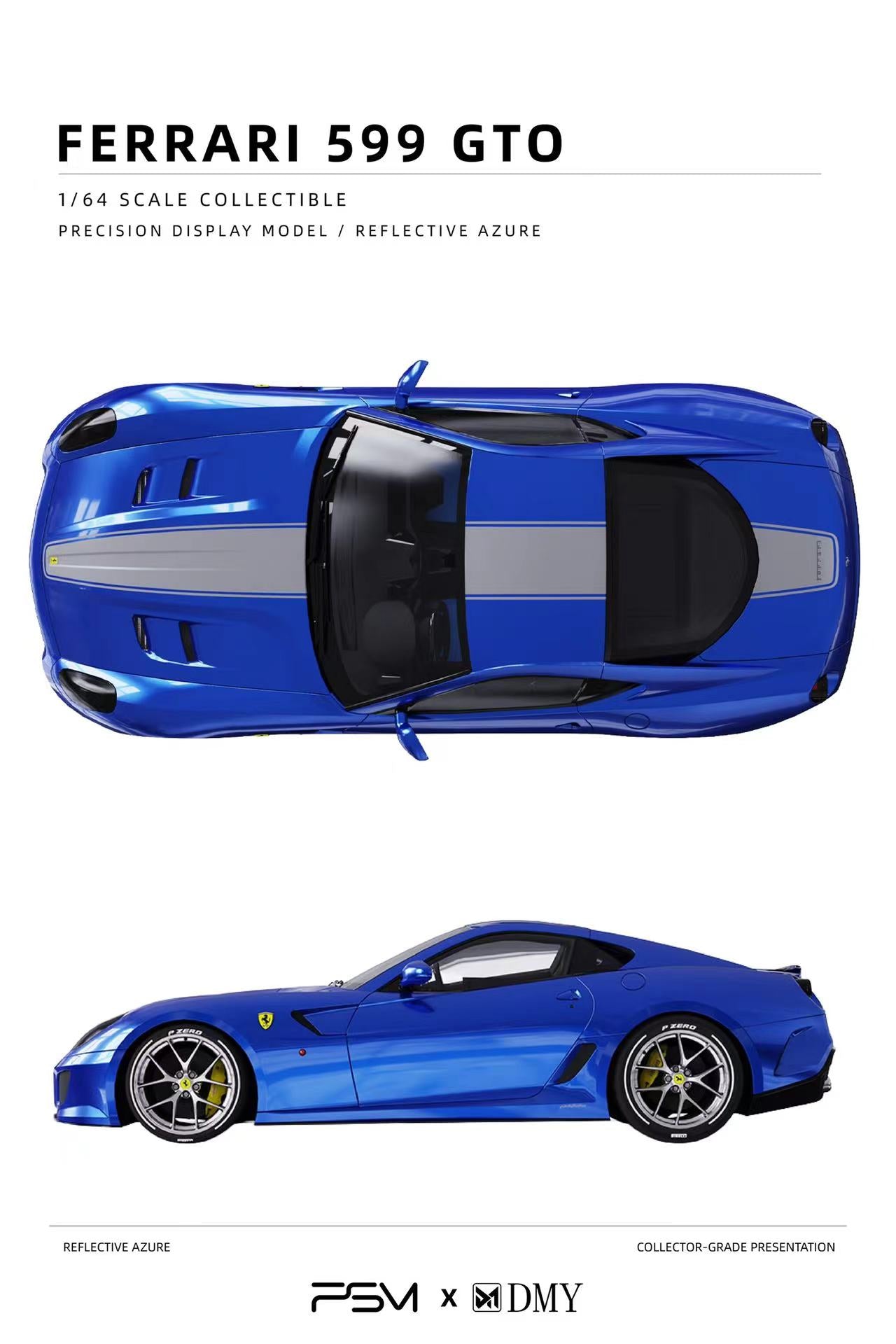 Preorder] PSM x DMY 1:64 Ferrari 599GTO (2 Colours) – Horizon Diecast