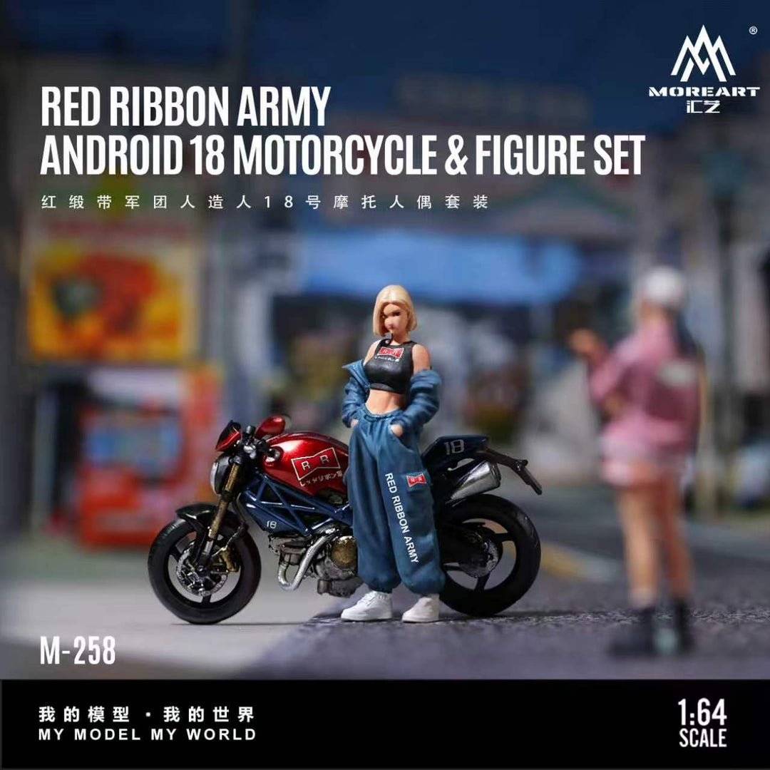 [Preorder] MoreArt 1:64 Red Ribbon Army Android 18 Motorcycle &amp; Figure Set MO222258