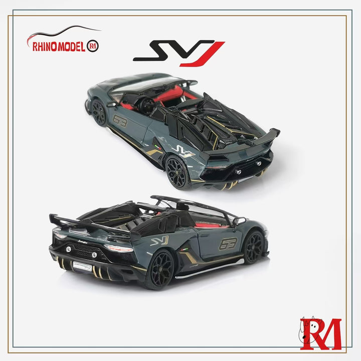 [Preorder] Rhino Model 1:64 Lamborghini Aventador svj Roadster (2 Colours)