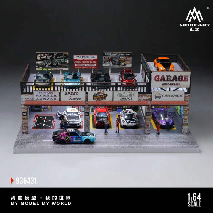 [Preorder] MoreArt 1:64 AMERICAN-STYLE CAR REPAIR SHOP MO936431