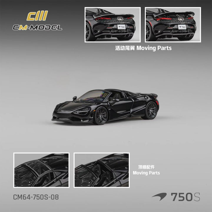 [Preorder] CM Model 1:64 Mclaren 750S Spider Onyx Black CM64-750S-08