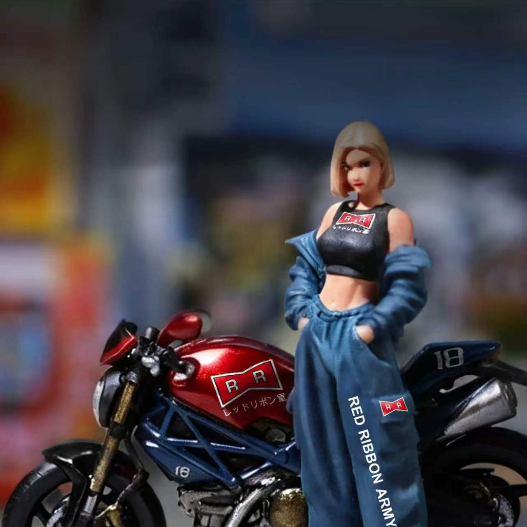 [Preorder] MoreArt 1:64 Red Ribbon Army Android 18 Motorcycle &amp; Figure Set MO222258
