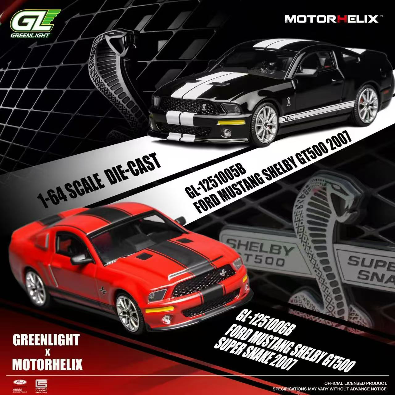 Preorder] MOTORHELIX x Greenlight 1:64 Ford Mustang Shelby GT500