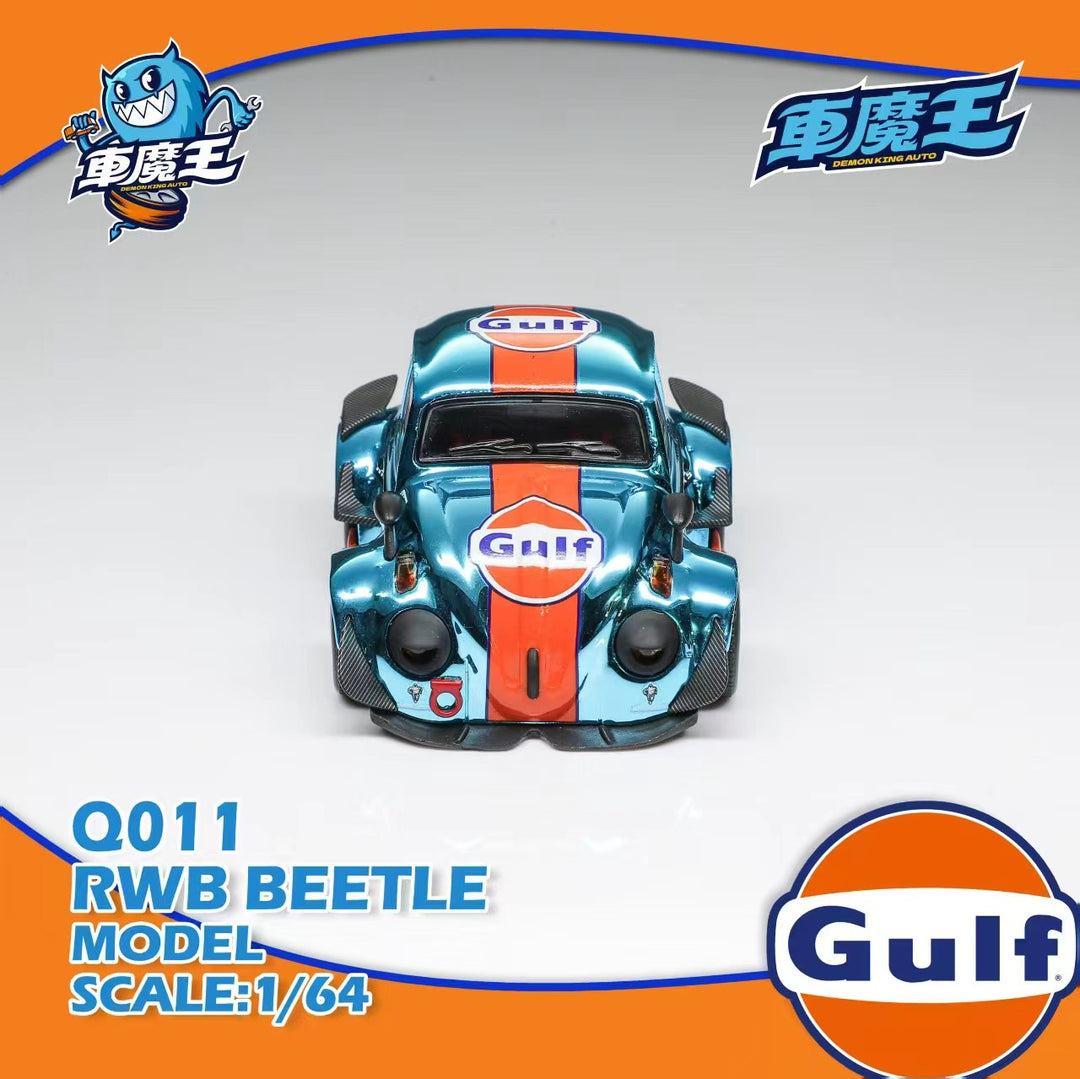 [Preorder] DEMON KING AUTO 1:64 Volkswagen Q Version Beetle Chrome Gulf DKA-Q011