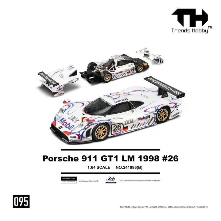 [Preorder] Trends Hobby 1:64 Porsche 911 GT1 LM 1988 #26 - Champion 241085(B)