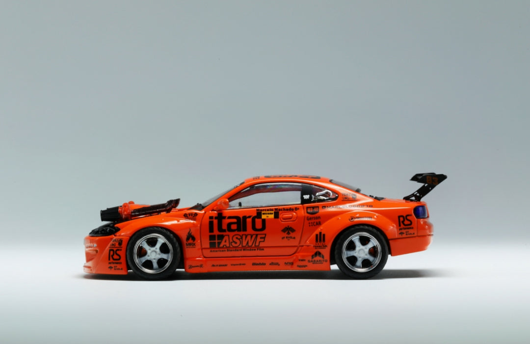 [Preorder] YS Model 1:64 modified Nissan S15 orange 4.0 V8 engine