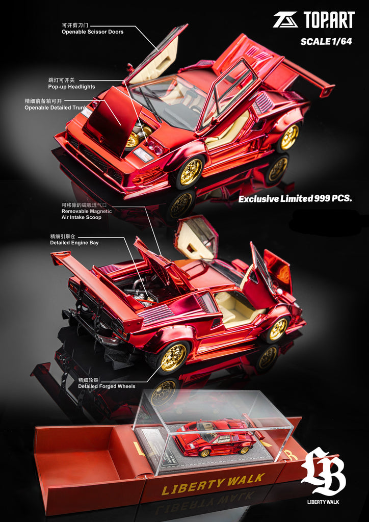 TOPART LBWK ランボルギーニカウンタック（ピンク）オマケ付き TOPART Lamborghini Countach LBWK Powder Pink | Chance of