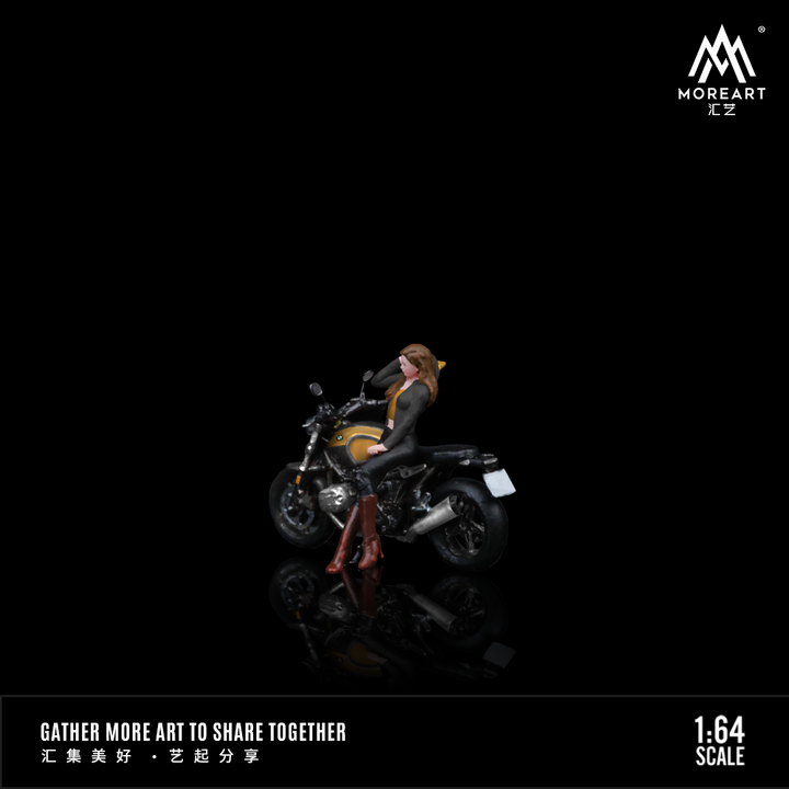 [Preorder] MoreArt 1:64 DETECTIVE POLICE DOLL BMW R nineT Black Gold MOTORCYCLE GIRL Set SET