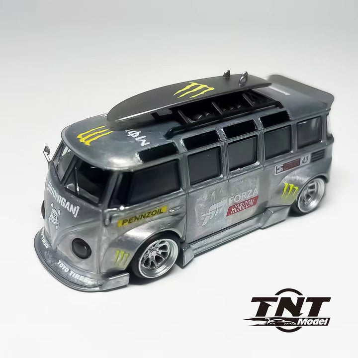 TNT Model 1:64 VW T1 Bus RWB Raw Zamac Chase (3 Versions)