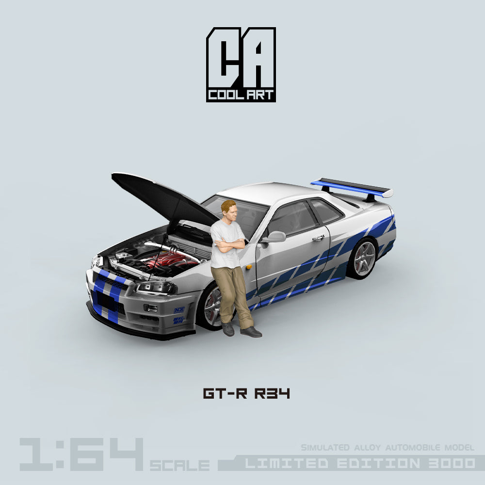 [Preorder] COOL ART 1:64 Nissan Skyline GT-R R34 Paul Silver (2 Versions)