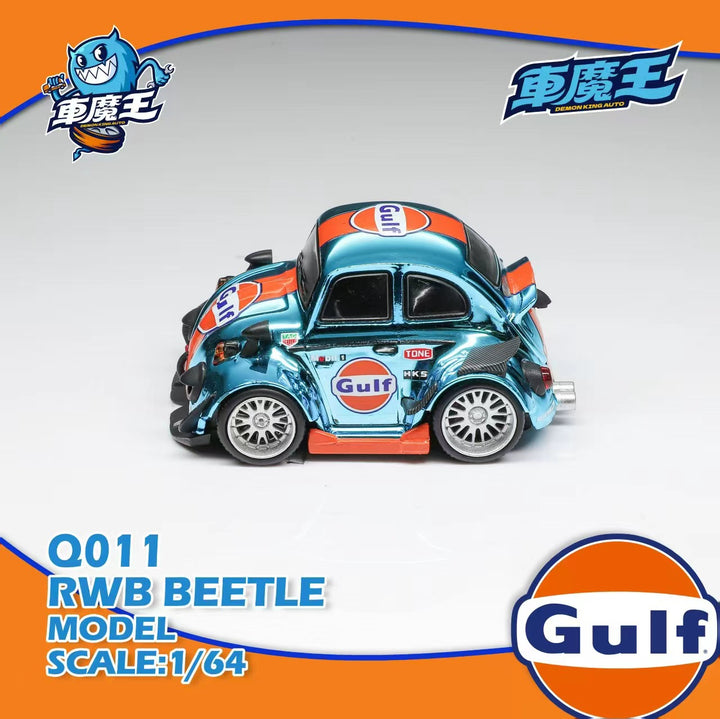 [Preorder] DEMON KING AUTO 1:64 Volkswagen Q Version Beetle Chrome Gulf DKA-Q011