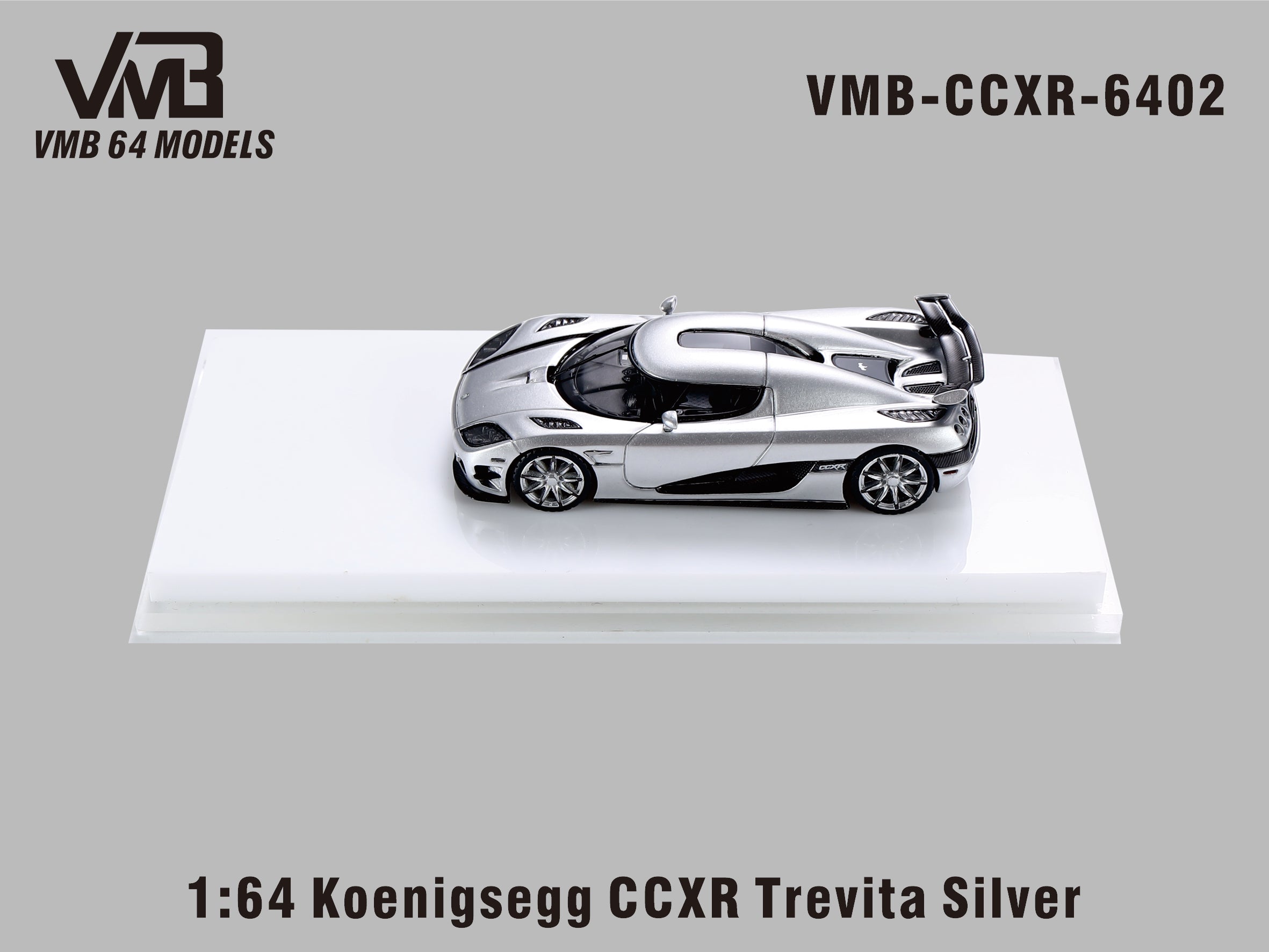VMB 1/64　ケーニグセグセグ CCXR トレヴィータ VMB 1:64 Koenigsegg CCXR Trevita - Silver – Horizon Diecast