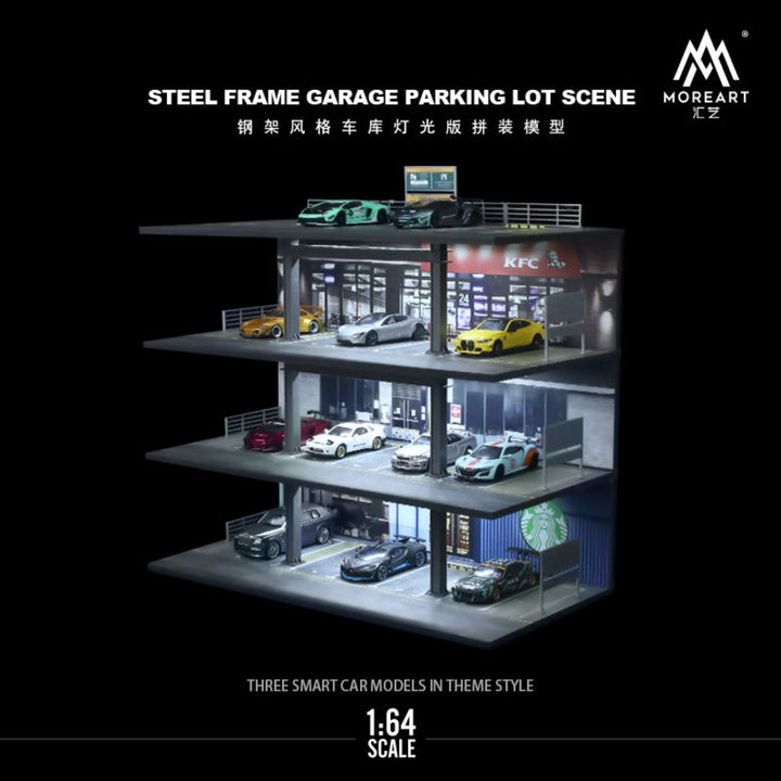 [Preorder] MoreArt 1:64 STEEL FRAME GARAGE PARKING LOT SCENE